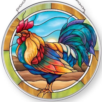 Amia 42905 Rooster Medium Circle Suncatcher