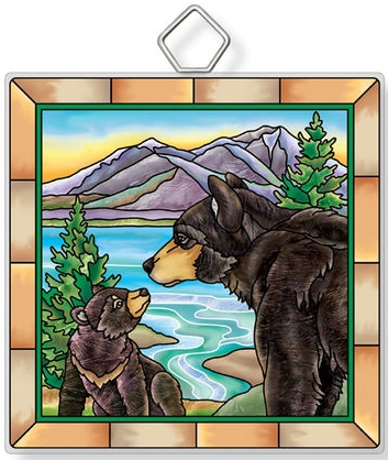 Amia 42952N Bears Square Suncatcher