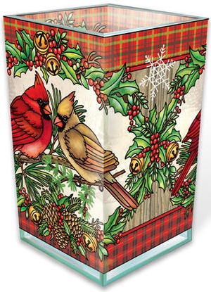 Amia 42986N A Traditional Christmas Rectangular Vase Votive Holder
