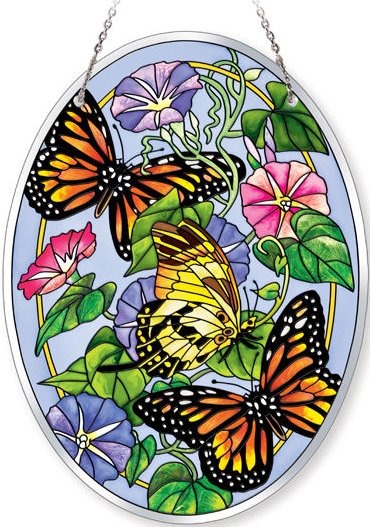 Amia 5231 Unfurling Glory Beveled Large Oval Suncatcher