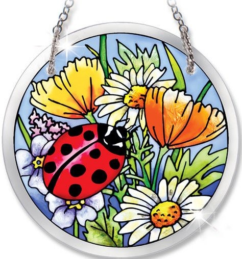 Amia 5264 Ladies In Red Beveled Small Circle Suncatcher