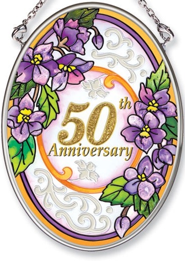 Amia 5531 50th Anniversary Small Oval Suncatcher