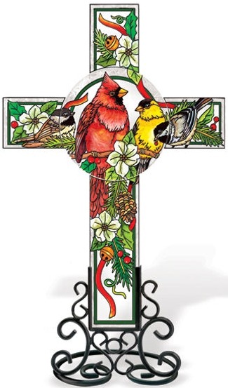 Amia 5611 Birds of Cheer Inspirational Cross
