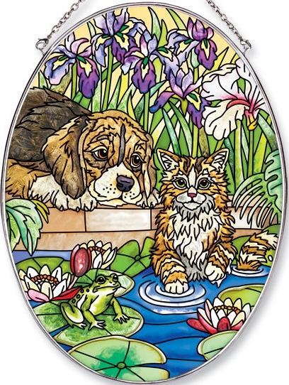 Amia 5629 In The Pond Large Oval Suncatcher