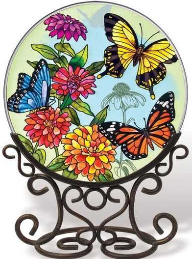 Amia 5681 Butterfly Garden In Bloom Large Circle Suncatcher