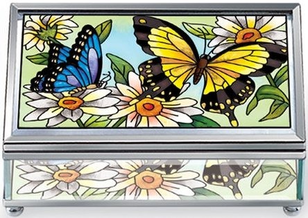 Amia 5689 Butterfly Garden In Bloom Medium Jewelry Box