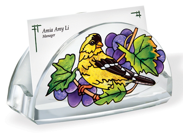 Amia 5778 Grapevine Goldfinch Business Card Holder