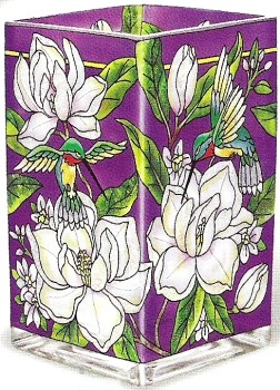 Amia 5973 Still Magnolias Rectangular Vase Votive Holder