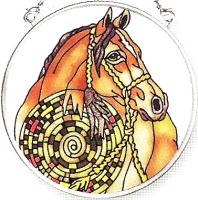 Amia 6138 Horse Basket Small Circle Suncatcher