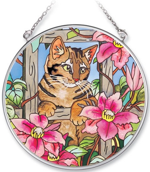Amia 6631 On The Fence Medium Circle Suncatcher