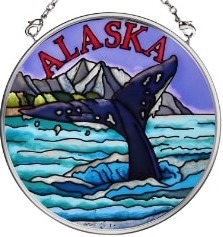 Amia 7393 Whale Tail Small Circle Suncatcher