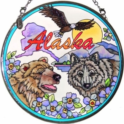 Amia 7405 Alaska Collage Medium Circle Suncatcher