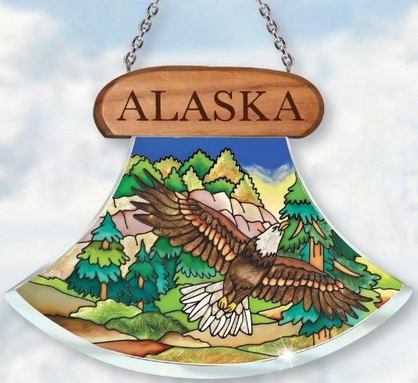 Amia 7430 Alaska Eagle Ulu Shaped Suncatcher