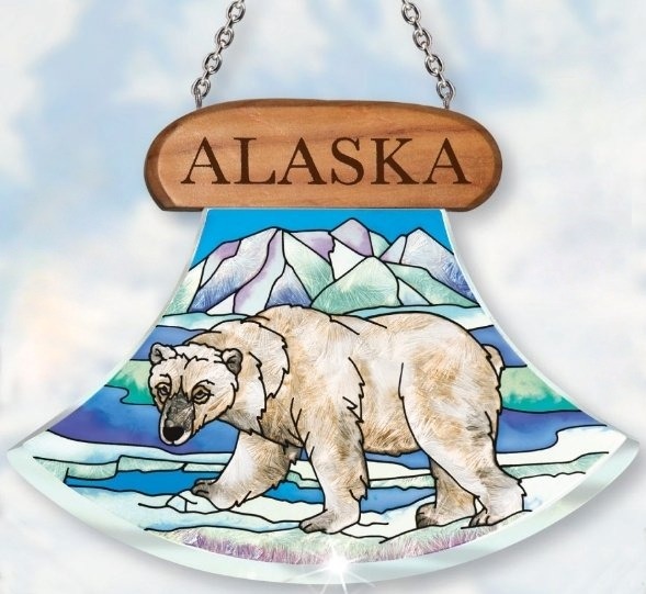 Amia 7434 Alaska Polar Bear Ulu Shaped Suncatcher