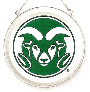 Amia 7529 Colorado State University Rams Beveled Medium Circle Suncatcher