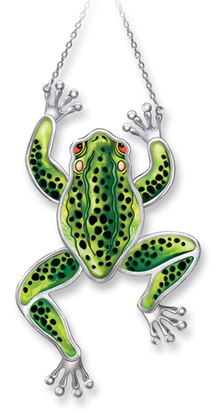 Amia 7700 Black Green Frog Frog Shaped Suncatcher