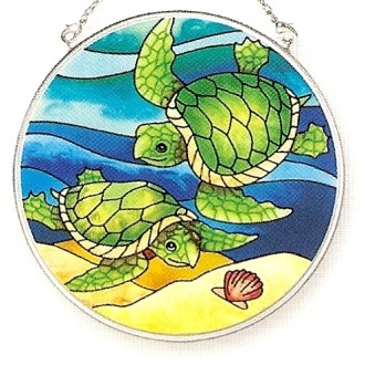Amia 7736 Turtle Friend Medium Circle Suncatcher