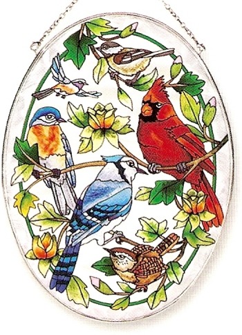Amia 8347 For The Birds Large Oval Suncatcher