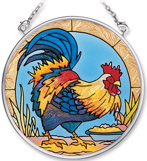 Amia 8351 Rooster Small Circle Suncatcher