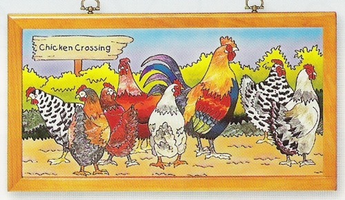 Amia 9361 Rooster Strawberry Welcome Panel
