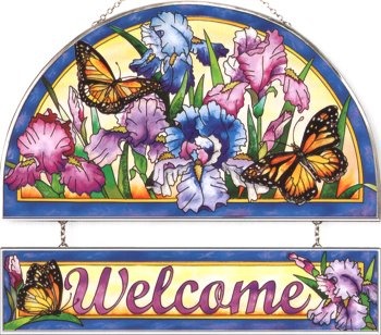 Amia 9416 Iris and Butterflies Welcome Panel