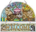 Amia 41194 Tapestry Cats Beveled Welcome Panel