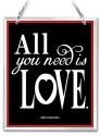 Amia 41638 All You Need Is Love Beveled Glass Rectangle Suncatcher