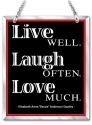 Amia 41645 Live Well Laugh Often Love Beveled Glass Rectangle Suncatcher