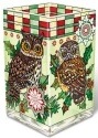 Amia 41774 Christmas Owls Rectangular Vase Votive Holder