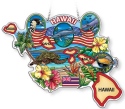 Amia 42770 Hawaii with Sea Turtle Map Suncatcher