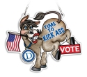 Amia 42822 Time to Kick Ass Democratic Donkey Watercut Suncatcher