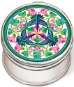 Amia 42966 Hummers and Hollyhocks Petite Circle Jewelry Box