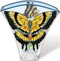 Amia 5617 God Yellow Butterfly Fan Shaped Vase