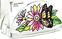 Amia 5772 Daisies and Butterfly Business Card Holder