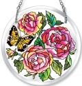 Amia 6186 Rose Beveled Medium Circle Suncatcher