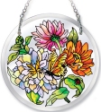 Amia 6187 Zinnias Beveled Medium Circle Suncatcher