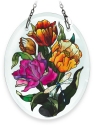 Amia 6194 Tulips Beveled Small Oval Suncatcher