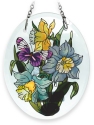 Amia 6195 Daffodils Beveled Small Oval Suncatcher