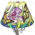 Amia 6304 Iris and Butterflies Candle Lamp Shade Only