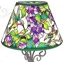 Amia 6313 Hummingbird & Wisteria Candle Lamp - Shade Only