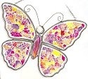 Amia 6471 Yellow Pink and Purple Mosaic Butterfly Suncatcher