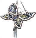 Amia 6480 Blue Purple Green Butterfly Wind Chimes