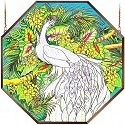 Amia 6512 White Peacock Octagon Panel