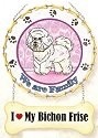 Amia 6665i Bichon Frise Large Circle Suncatcher