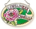 Amia 6772 Camellia Loveliness Small Oval Suncatcher