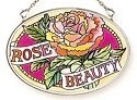 Amia 6773 Rose Beauty Small Oval Suncatcher