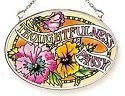 Amia 6774 Pansy Thoughtfulness Small Oval Suncatcher