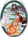 Amia 7094 Cats Of Color Large Oval Suncatcher