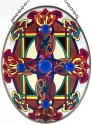 Amia 7131 Red Celtic Knot Medium Oval Suncatcher