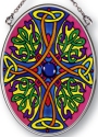 Amia 7136 Yellow Celtic Knot Small Oval Suncatcher